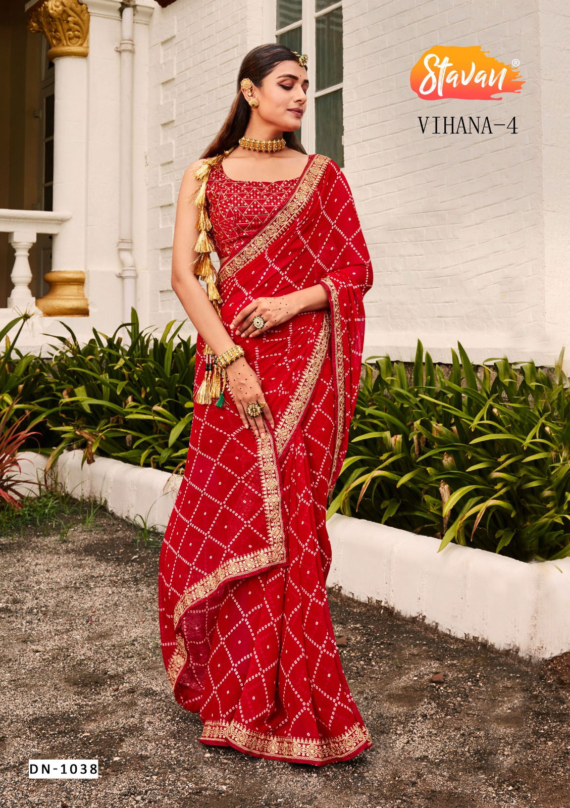 Stavan Vihana Vol 4 Bandhni Printed Sarees Catalog
